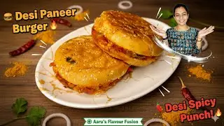 Desi Paneer Burger | Street style Tawa Masala Paneer Burger Recipe #paneerburger 