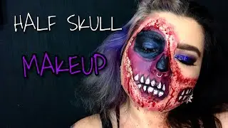 HALLOWEEN MAKEUP 1| HALF SKULL/ Dolly Rocks