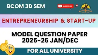 Bcom III SEM Entrepreneurship & Startups &ndash; Model Question Paper for all university 2025-26