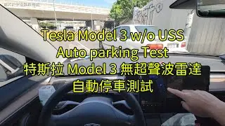 Tesla Model3 w/o USS Auto parking test-豐原火車站停車場
