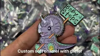 High Quality Custom Glitter Animal Rainbow plating Soft Enamel Pin