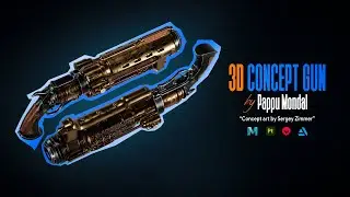 3D Steampunk Revolver | Hard Surface Weapon Modeling & Texturing in Maya & Substance Painter