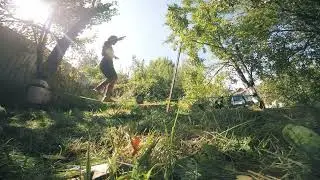 Тренировка на слеклайне/Slackline training