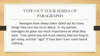 OSSLT - How to Write the Series of Paragraphs