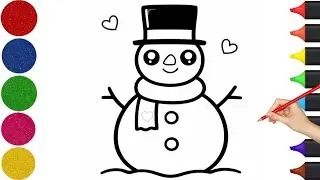 How to Draw a Cute Christmas Snowman with Santa Hat - Easy Step-by-Step for Kids and Toddlers