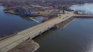 Aerial footage of Belleville Lake, Belleville Mi, Feb 2019