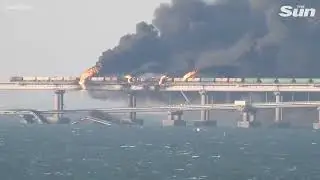 Fire rages on after blast on Crimea bridge as Russia launches investigation