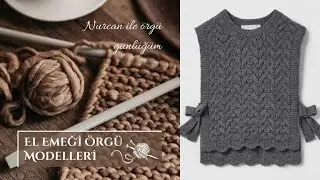 Zara modeli yandan bağlamalı panço - süveter modeli - Knitting Tutorial
