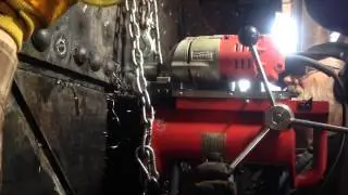 Drilling out center of mud ring rivets on 557