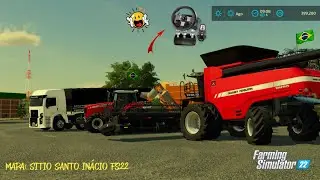 COLHEITA DA SOJA FS22/ MAPA AMIGOS SITIO SANTO IN&Aacute;CIO /FARMING SIMULATOR 22