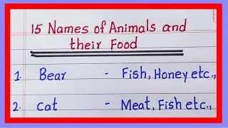 Names of Animals and their Food | Animals food they eat | 15 Animals food name
