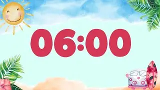 6-Minute Summer Timer 🌴 | Calm Tropical Music & Gentle Alarm for Classroom & Focus