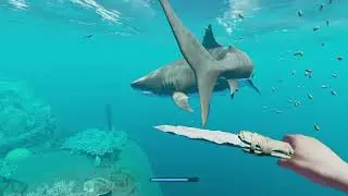 Stranded Deep-knife fight with big tiger shark.