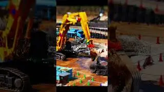 Tilt-Shift Excavator Sorting Scrap Metal #MiniatureExcavator #ScrapMetalSorting #TiltShiftMagic