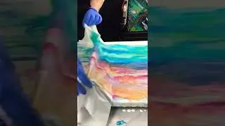 Easy Sunset Landscape Abstract#fluidart #pour #acrylicpainting #creative #craft #artstyle #sunset