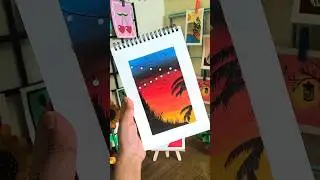 Easy acrylic painting ideas| Landscapes  #acrylicpainting #landscapepainting #art #shorts #trending