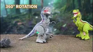 DINO VELOCIRAPTOR CONTROL REMOTO GIROS 360 GRADOS CON LUCES SONIDOS Y EFECTOS DE HUMO LH-D002-3