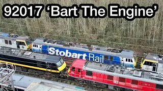 LOCOS with ONE-OFF Liveries STORED at Crewe IEMD - Including Stobart Rail 92017 'Bart The Engine'