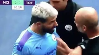 Guardiola vs Aguero Fight, after Mancity draw against Totenham 2-2