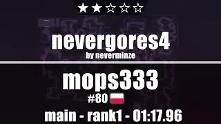 mops333 - rank1 | nevergores4 by neverminze | 01:17.96 | MAIN ★★✩✩✩ | DDraceNetwork (KoG)