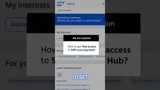 Как получить бесплатный доступ к SAP Learning Hub? #learningSAP #s4hana #freeaccess