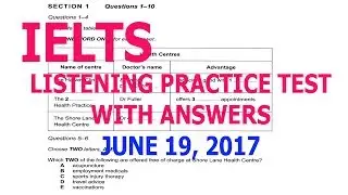 IETLS listening practice with answers 19 June 2017