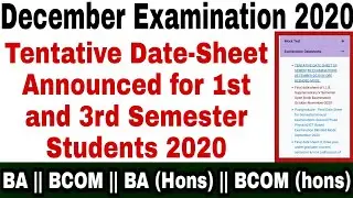 DU/SOL Tentative Date-Sheet Announced for 1st & 3rd Sem students 2020 BA, BCOM, BA(hons), BCOM(Hons)