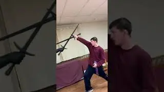 Doing some rapier training with some poly propylene long swords at my old fencing class￼