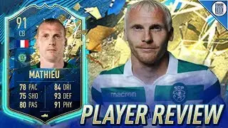 91 TEAM OF THE SEASON SO FAR MATHIEU PLAYER REVIEW! TOTSSF JEREMY MATHIEU - FIFA 20 ULTIMATE TEAM