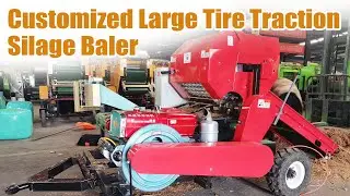 Custom Big Tire Trailed Round Baler Wrapper - Efficient Bale Wrapping Solution#silagebaler