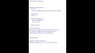 Fibonacci Sequence (Python Code)