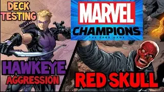 Marvel Champions LCG Deck Testing Hawkeye Aggression vs. Red Skull