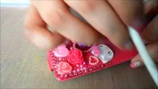 Cutie Pink Bling Bling Iphone Flip Case