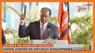 Mutahi Kagwe, Lee Kinyanjui and William Kabogo sworn in as cabinet secretaries at State House