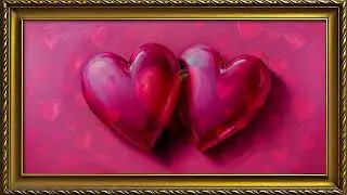 Elegant Gold Frame Art TV | 💓Romantic Hearts 4K💓 | 1 Hour TV Art Gallery | Ambient for Home Decor
