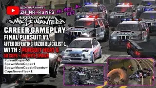 Final Pursuit v1 After Defeating Razor Blacklist 1 NFSMW 50 Cops Pursuit + Infinite Spawn (Reupload)