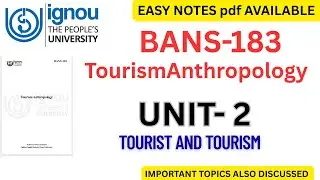 BANS-183 Unit-2 Tourist and Tourism // explanation // #ignou #bans183 #tourism #explain #exam #2026 