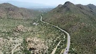 Gates Pass with Cactus By DRONE.  Just playing a little. =) - Tucson Arizona - ECTV