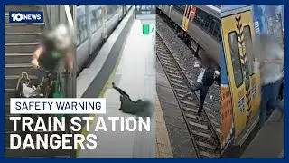Queensland Rail Releases Footage Of Over 300 Slips, Trips & Falls By Passengers In A Rush | 10 News