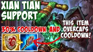 SMITE SEASON 9 XIAN TIAN SUPPORT GAMEPLAY - OVERCAP COOLDOWN WITH THIS ITEM