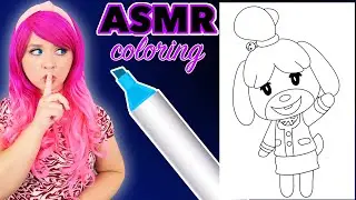 ASMR Coloring for Relaxation | Animal Crossing | Calming ASMR Sounds & Whispering for Stress Relief