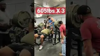 (605lbs x 3) Heaviest Incline Bench press for reps in the World🌎