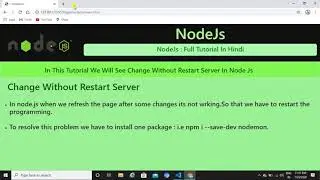 What Is NodeMon In NodeJS | Hindi Tutorial | OnlyCoding! |