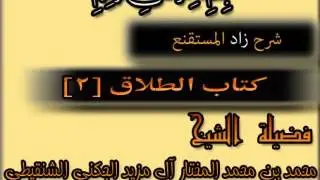 الشيخ محمد المختار الشنقيطي   شرح زاد المسقنع  كتاب الطلاق 2