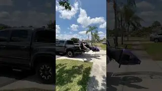 Fail! Girl attempts to load motorcycle into truck
