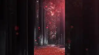 Red maple leaves autumn forest