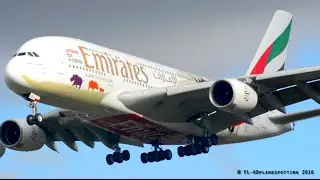 UNITED FOR WILDLIFE livery - Emirates A380 landing at London-Heathrow [LHR/EGLL]