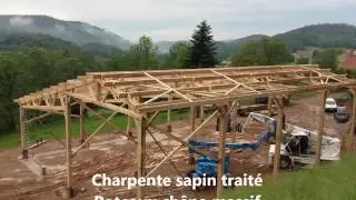 montage d'un bâtiment agricole bois Roiné