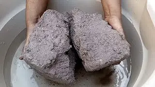 Super Soft fine Sand Cement Chunks Crumble dipping in water 💦💦 dry on paste ASMR
