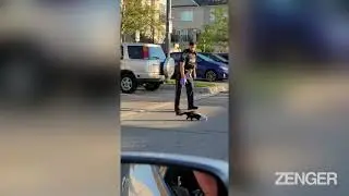 Pew! That Was Close  Skunk With Head In A McDonald's Cup Saved By Cop